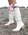 Ainsley Off-White Boots - The Lace Cactus