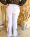 Windy White Flare Jeans - The Lace Cactus