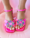 Hallie Fuchsia Rhinestone Heels - The Lace Cactus