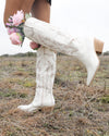 Ainsley Off-White Boots - The Lace Cactus