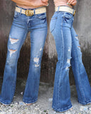 *PETITE* The Light Wash Lost Cause Flare Jeans - The Lace Cactus