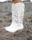 Ainsley Off-White Boots - The Lace Cactus