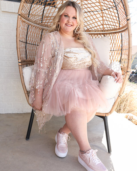 Bellmore Blush Tulle Skirt (PLUS) - The Lace Cactus