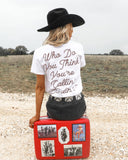 White “ Darlin?” Graphic Tee - The Lace Cactus