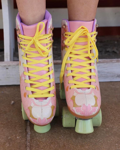 Pink Floral Roller Skates - The Lace Cactus