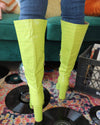 Neon Yellow Alligator Skin Inspired Booties - The Lace Cactus